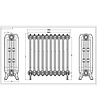 Aluminium radiator Rococo - 770 mm hoog, 10 elementen Arroll Aluminium radiator Rococo - 770 mm hoog, 10 elementen