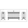 Aluminium radiator Rococo - 470 mm hoog, 10 elementen Arroll Aluminium radiator Rococo - 470 mm hoog, 10 elementen
