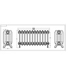 Aluminium radiator Rococo - 470 mm hoog, 12 elementen Arroll Aluminium radiator Rococo - 470 mm hoog, 12 elementen