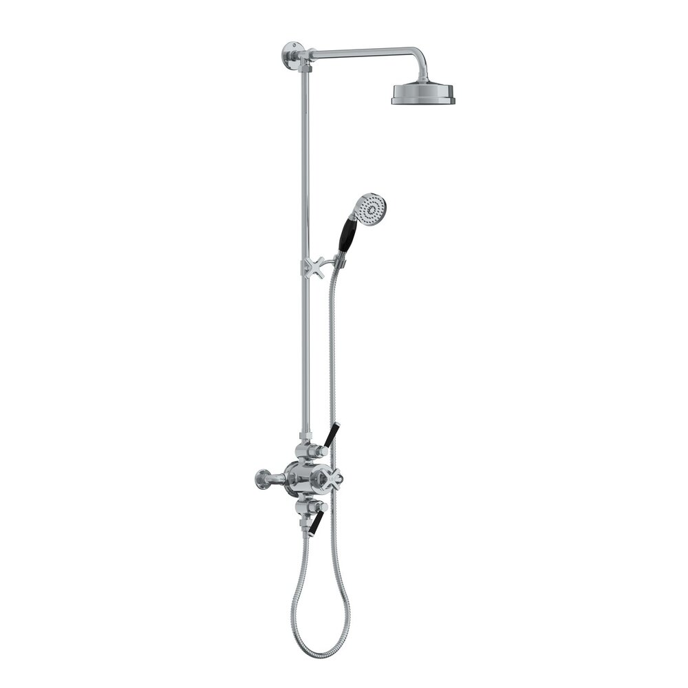 Lefroy Brooks 1930 Mackintosh Black LB1930 TMackintosh exposed shower set with 6"  rose and hand shower MBE-8753