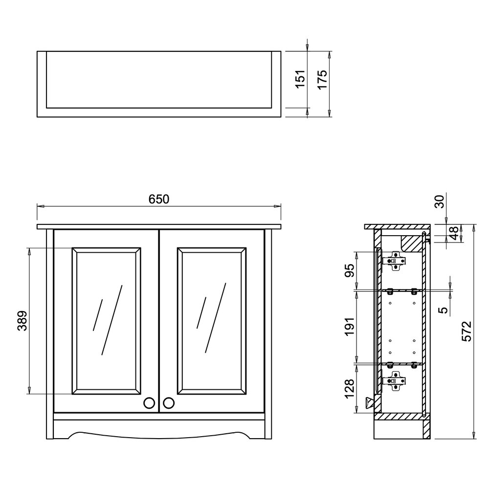 BB Guild ex showroom Guild 650 mirrored cabinet GU6557LOK_CAB