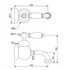 BP Wall mounted basin mixer RLA1022 Bleu Provence BP Wall mounted basin mixer RLA1022