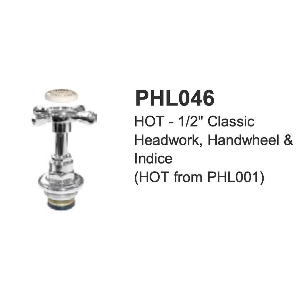 LB 1/2" Classic headwork, handwheel & indice (HOT) PHL046 Lefroy Brooks LB 1/2" Classic headwork, handwheel & indice (HOT) PHL046