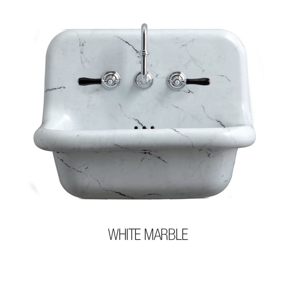 Bleu Provence True Colors Tru Colors Retro basin Pattern White Marble