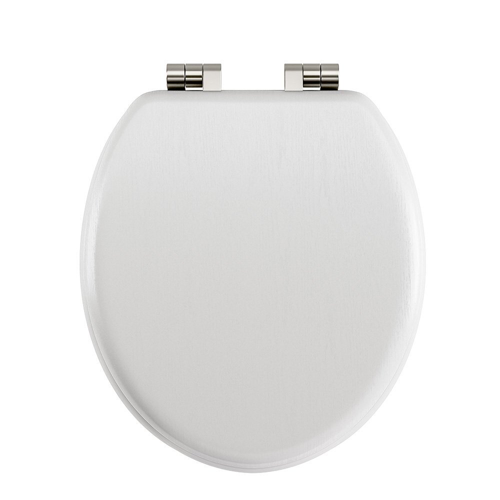 Imperial Oval houten toiletzitting met soft-close - wit
