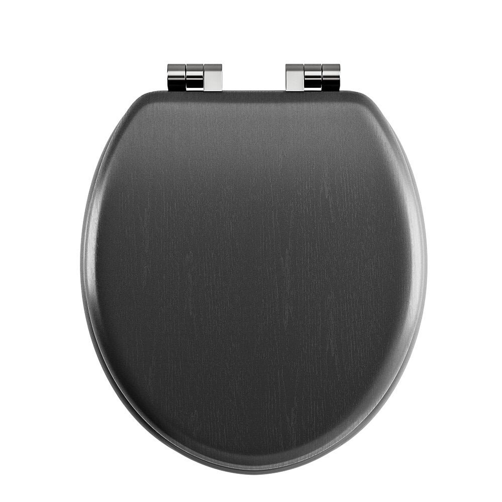 Imperial Windsor wooden toilet seat with softclose  - matt black grained