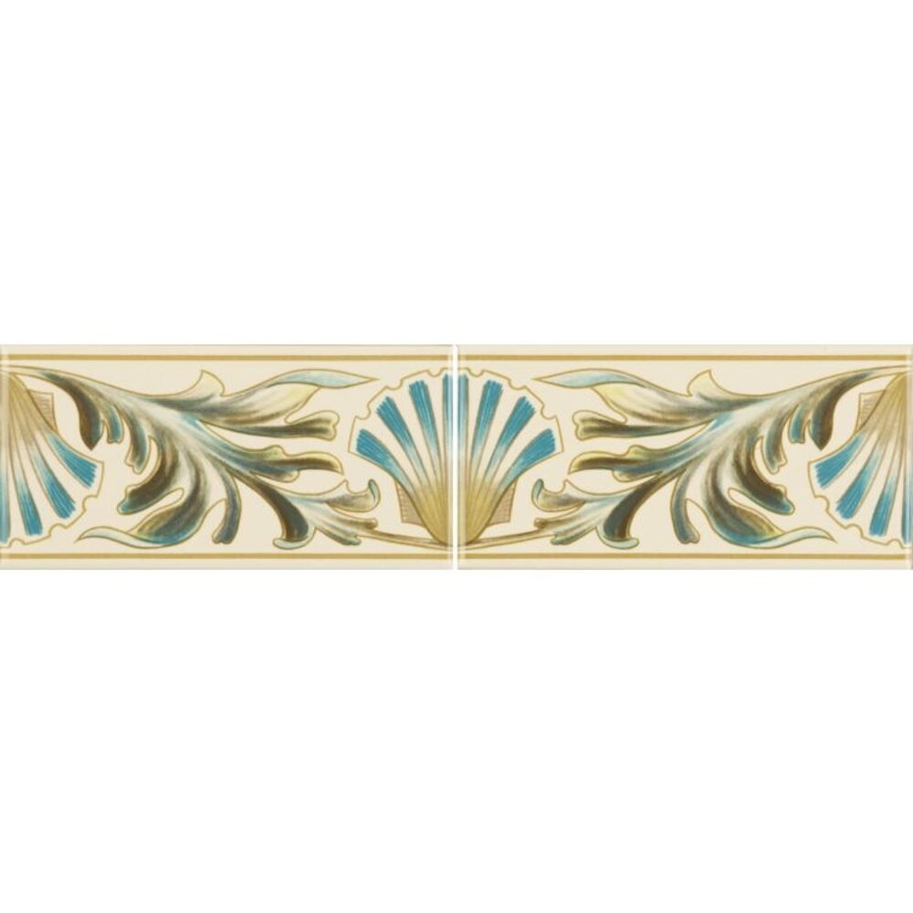 OS Artworks OS Artworks Arts&Crafts Shell Frieze Border 2-tile set on County White