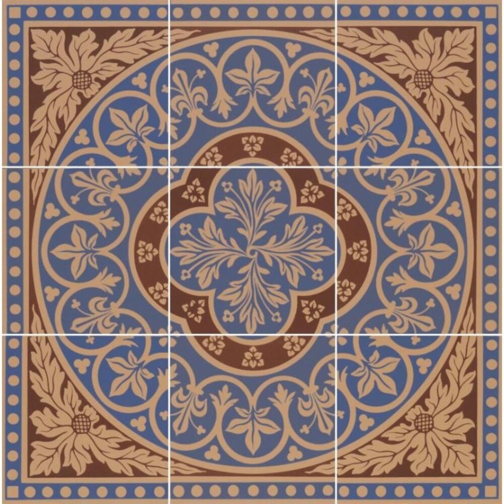 OS VFT Decorated OS Victorian Floor Disraeli 9-Fliesen-Set