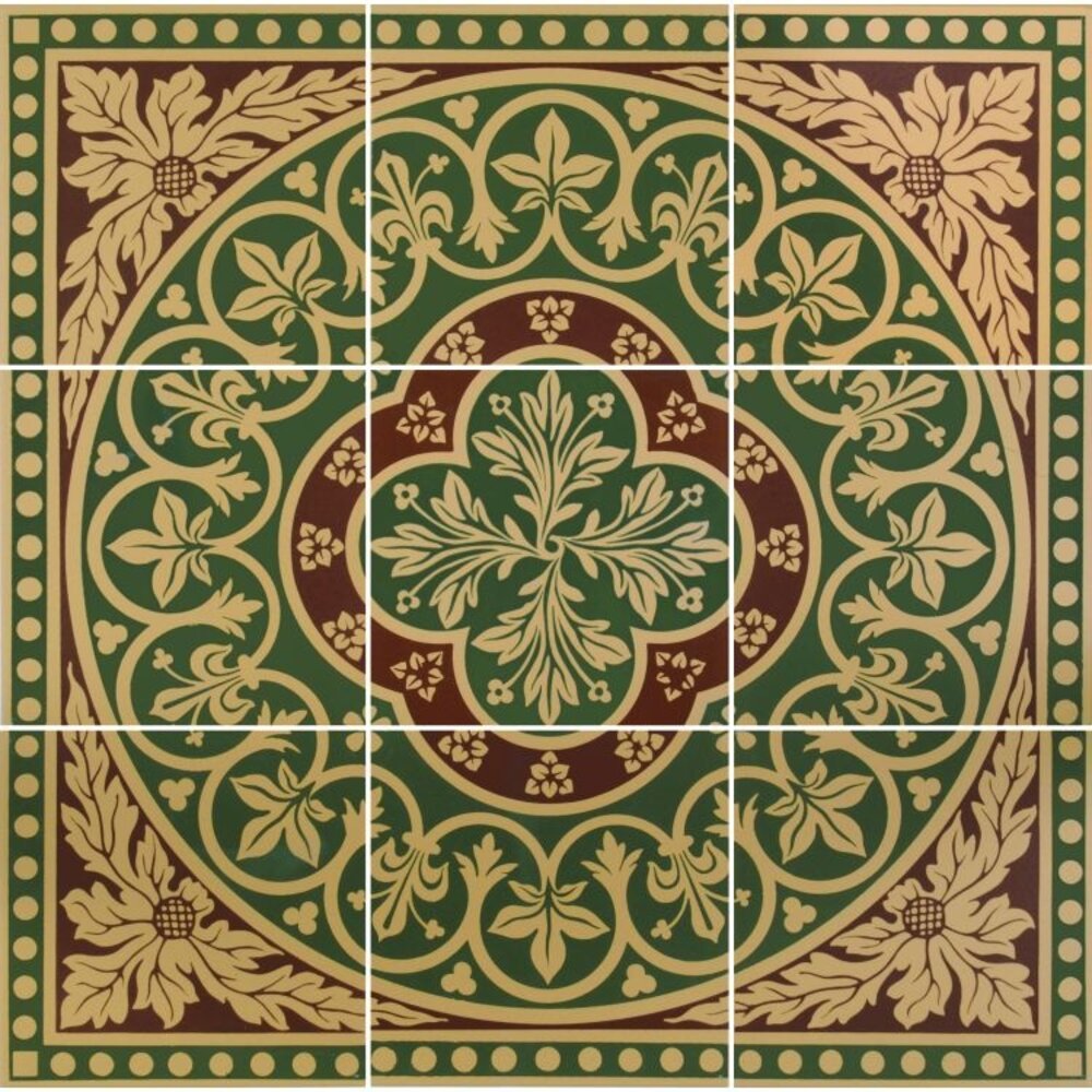 OS VFT Decorated OS Victorian Floor Disraeli 9-tegel set