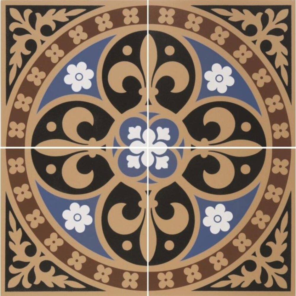 OS VFT Decorated OS Victorian Floor Gladstone 4-tile set