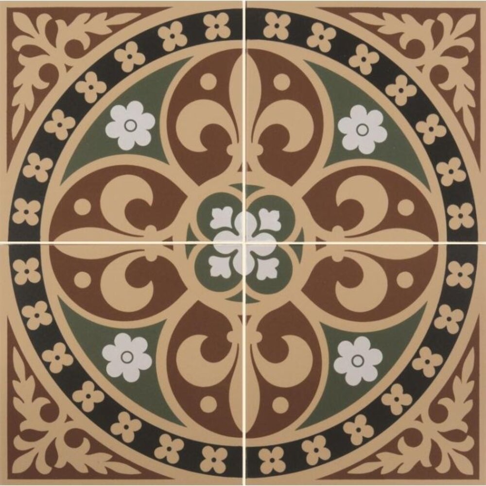 OS VFT Decorated OS Victorian Floor Gladstone 4-tegel set