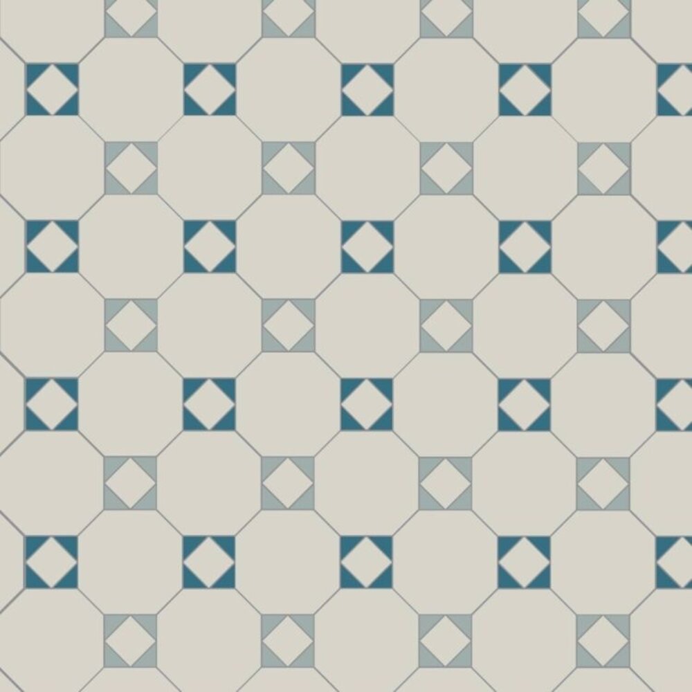 OS VFT Patterns OS Victorian Floor Arundel (Dover White, Grey & Pugin Blue)