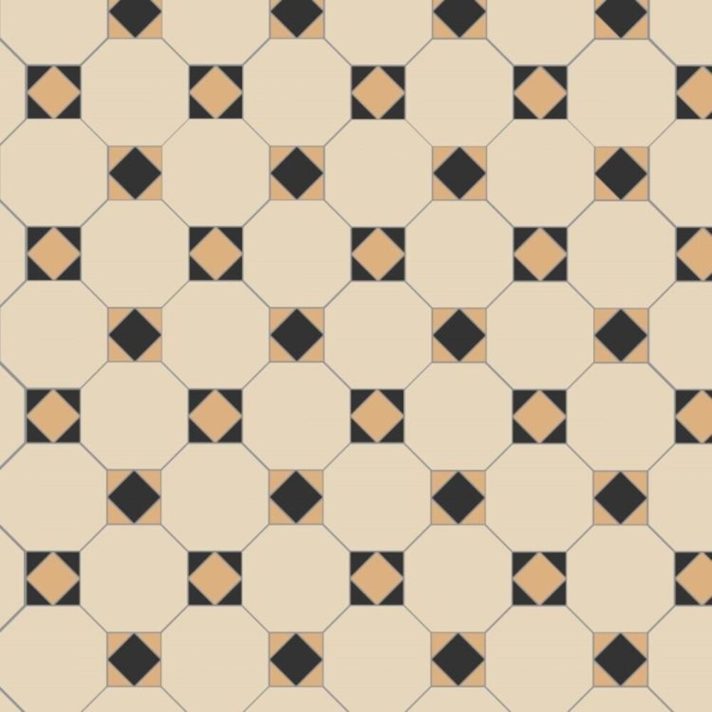 OS VFT Patterns OS Victorian Floor Arundel (Black, White & Old London)
