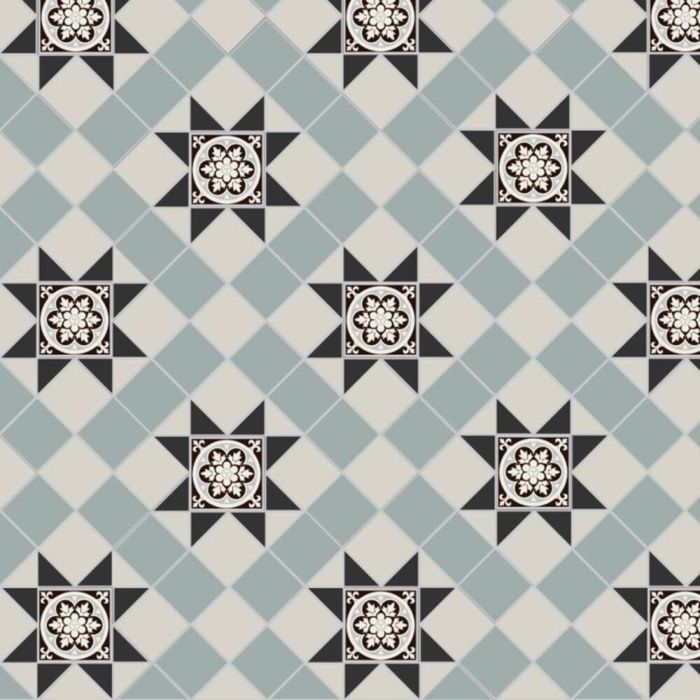 OS VFT Patterns OS Victorian Floor Blenheim (Black, Dover White & with Livingstone Black on Dover White)