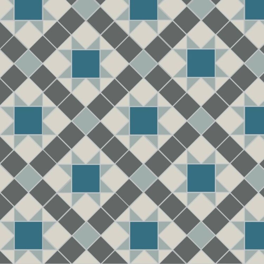 OS VFT Patterns OS Victorian Floor Blenheim (Dover White, Grey, Pugin Blue & Revival Grey)