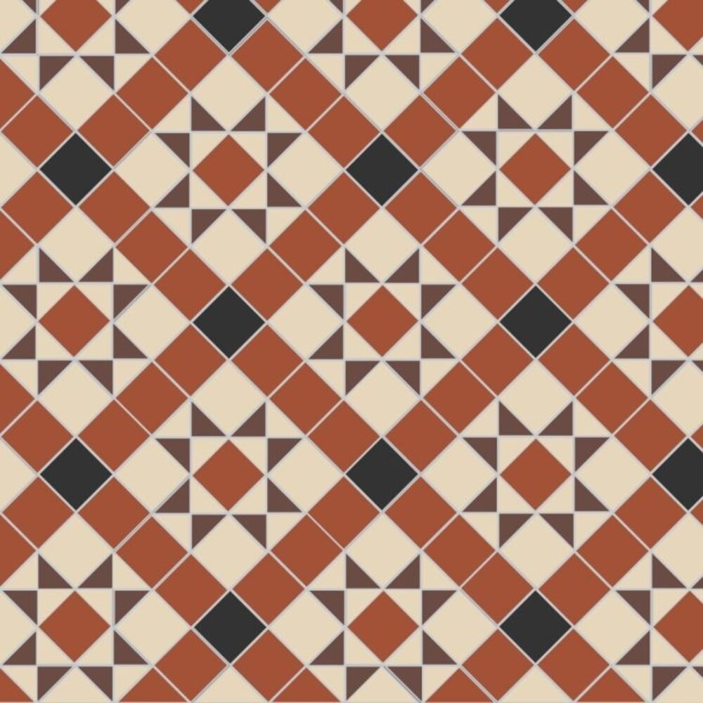 OS VFT Patterns OS Victorian Floor Blenheim (Black, Brown, Red & White)