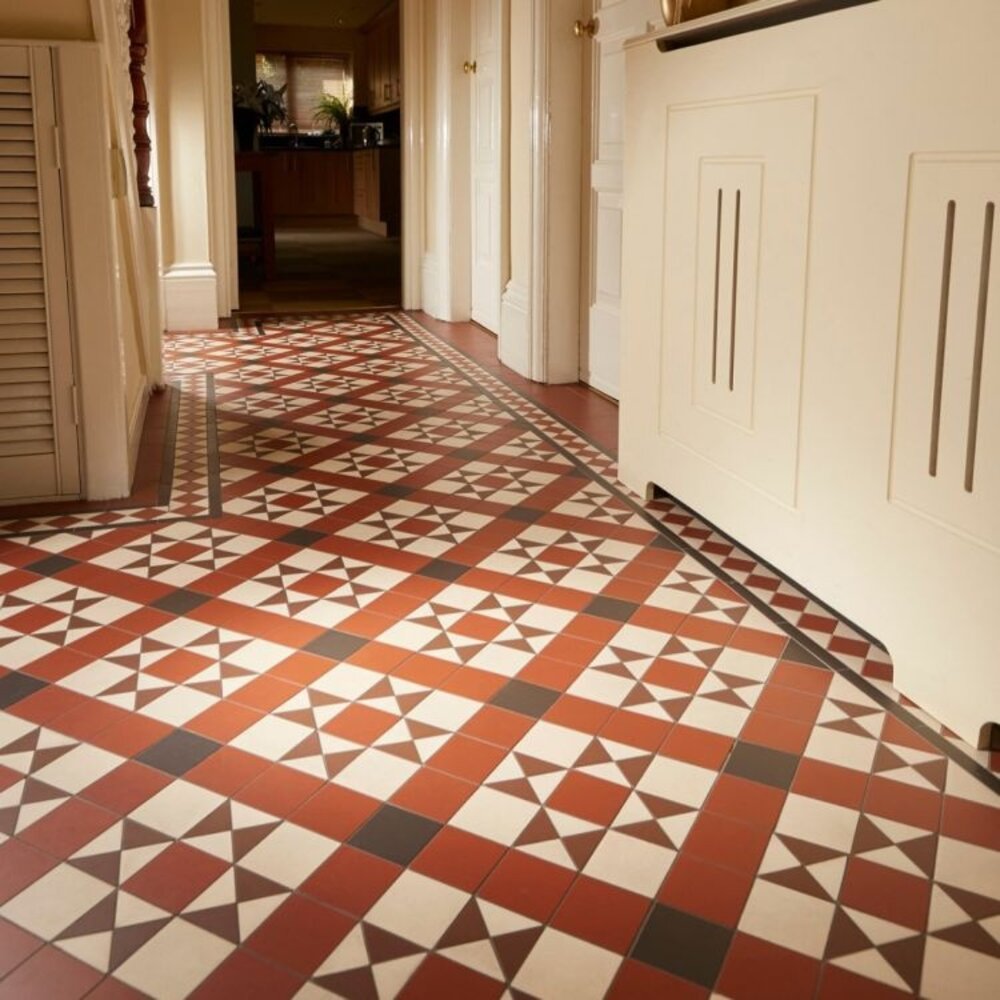 OS VFT Patterns OS Victorian Floor Blenheim (Black, Brown, Red & White)