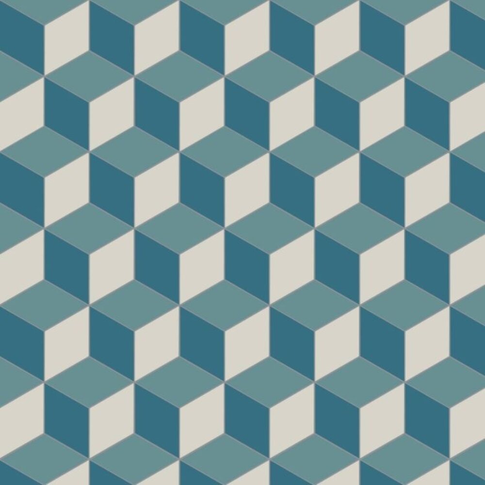 OS VFT Patterns OS Victorian Floor Bloomsbury (Dover White, Blue & Pugin Blue)