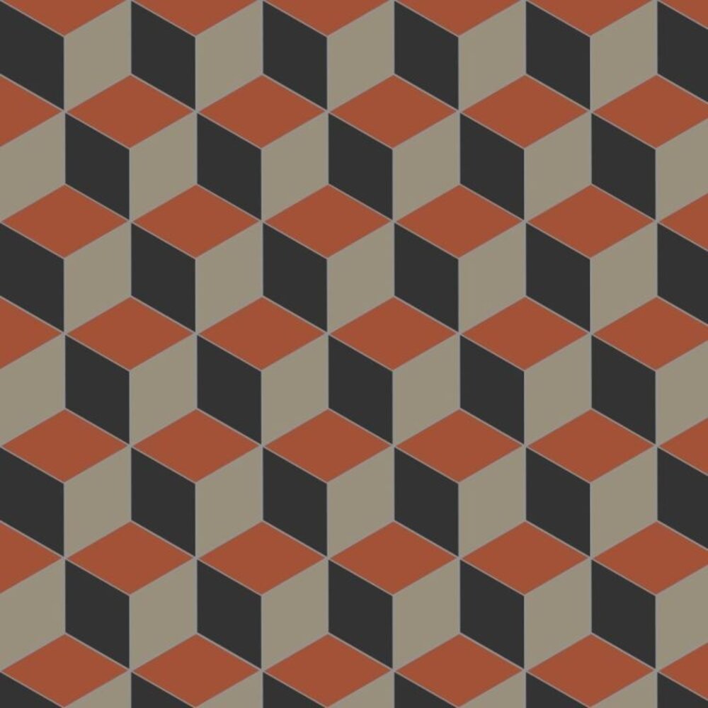 OS VFT Patterns OS Victorian Floor Bloomsbury (Black, Holkham Dune & Red)