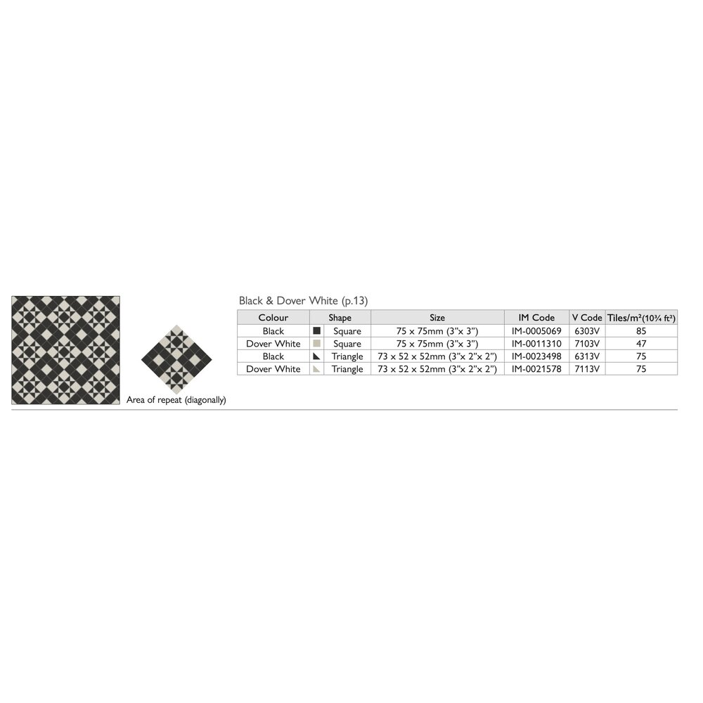 OS VFT Patterns OS Victorian Floor   Braemar (Black & Dover White)