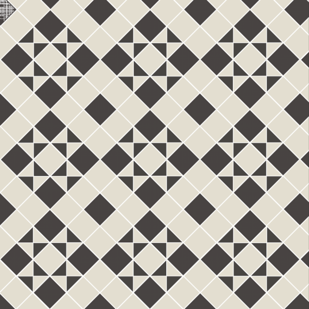 OS VFT Patterns OS Victorian Floor   Braemar(Black & Dover White inverted)