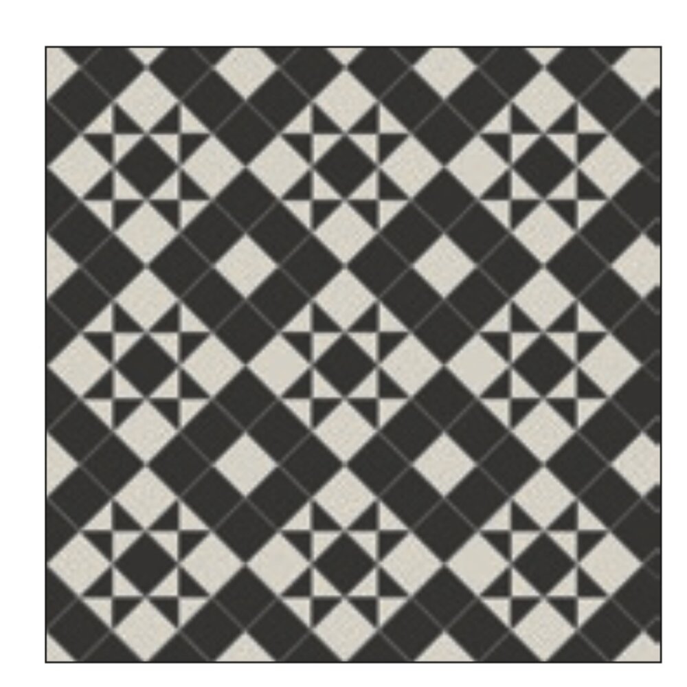 OS VFT Patterns OS Victorian Floor   Braemar (Black & Dover White)