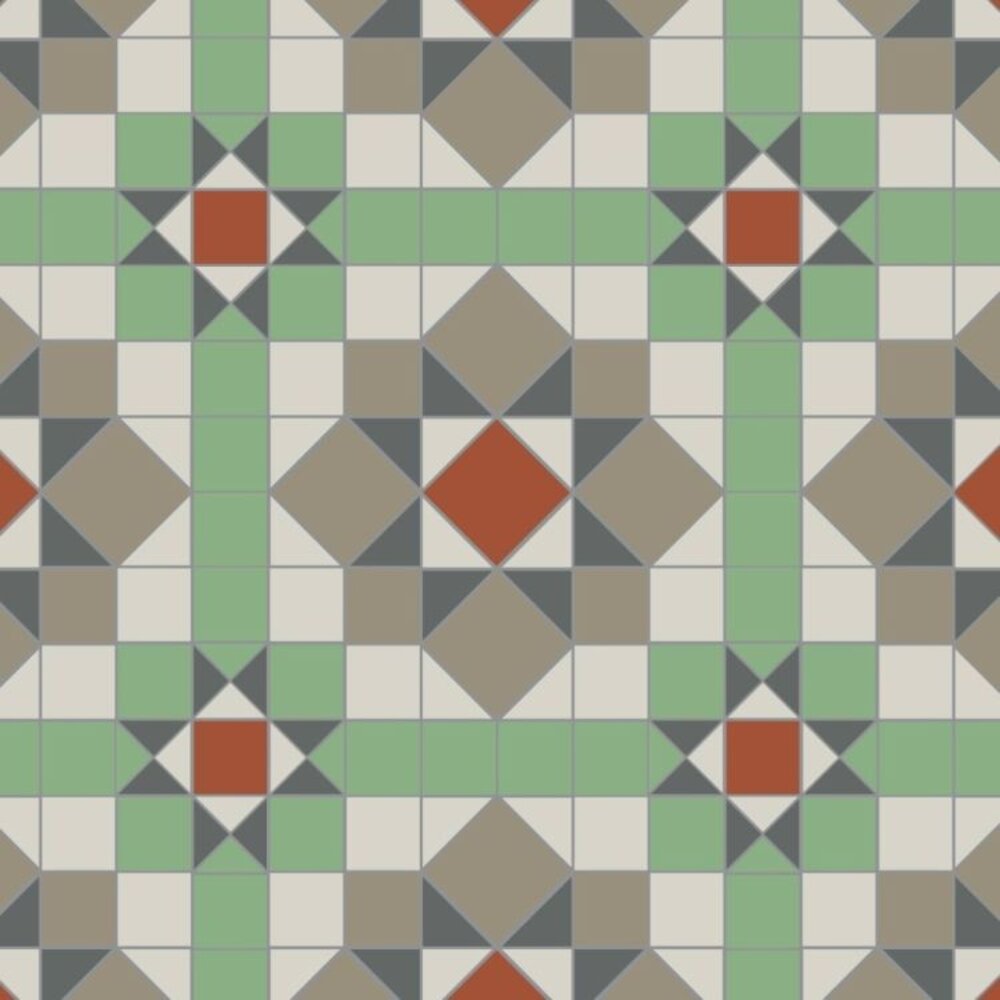 OS VFT Patterns OS Victorian Floor Chatsworth (Spring Green, Holkham Dune, Red, Revival Grey & Dover White)