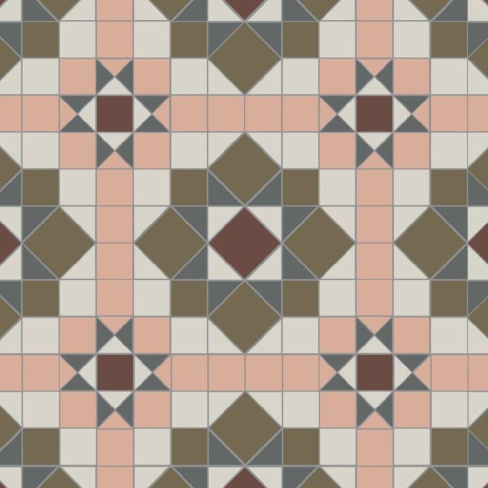 OS VFT Patterns OS Victorian Floor Chatsworth (Carnation Pink, Green, Brown, Revival Grey & Dover White)