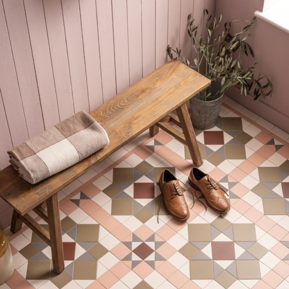 OS VFT Patterns OS Victorian Floor Chatsworth (Carnation Pink, Green, Brown, Revival Grey & Dover White)
