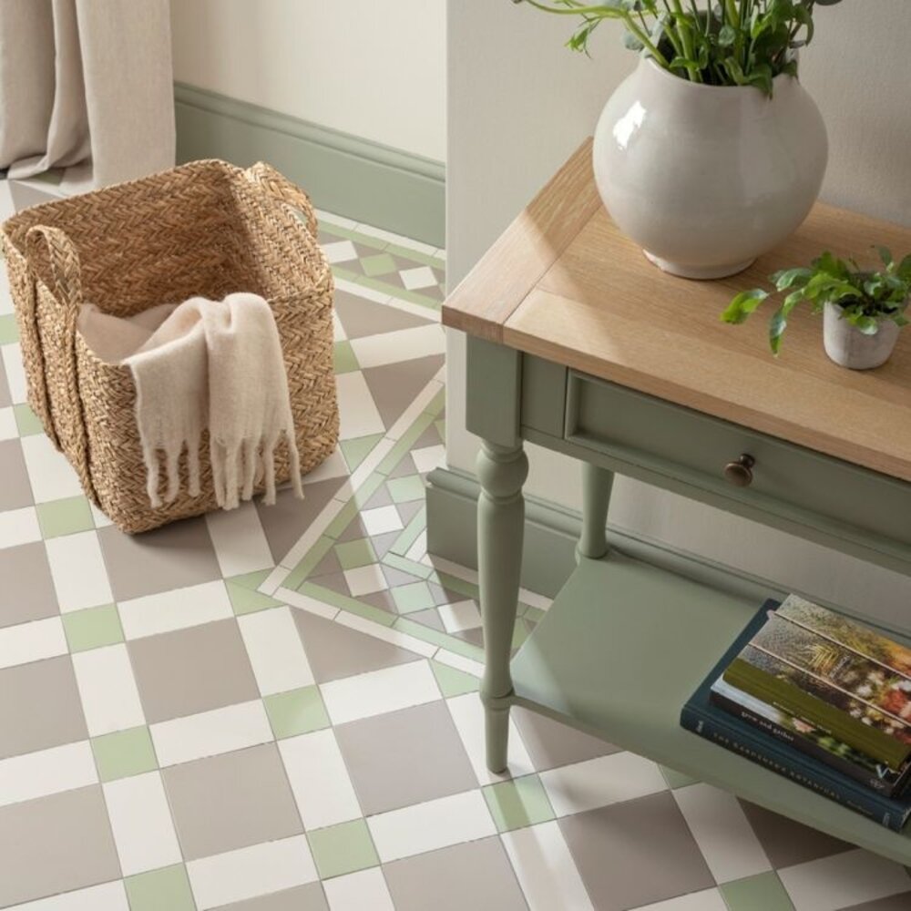 OS VFT Patterns OS Victorian Floor Falkirk (Holkham Dune, Dover White & Spring Green)