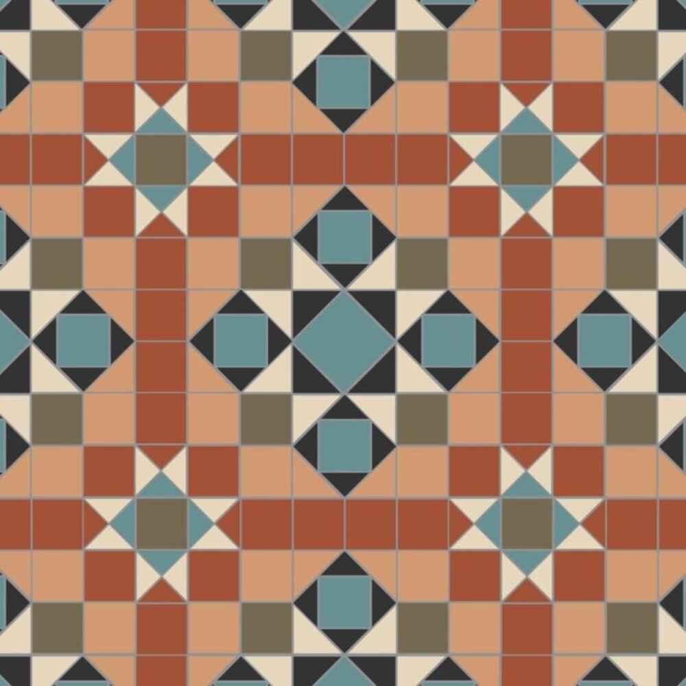 OS VFT Patterns OS Victorian Floor Osborne (Black, Blue, Buff, Green, Red & White)