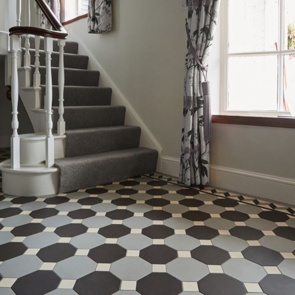 OS VFT Patterns OS Victorian Floor Pomeroy (Black, Grey & Dover White)