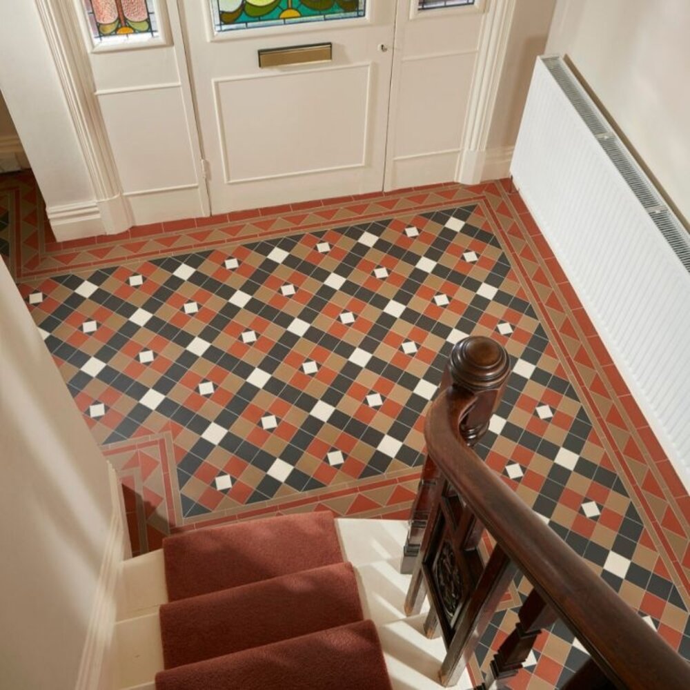 OS VFT Patterns OS Victorian Floor Richmond (Black, Brown, Red & White)