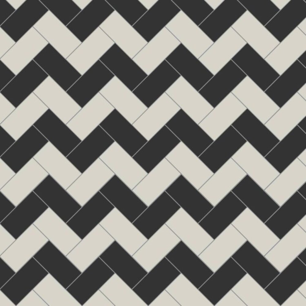 OS VFT Patterns OS Victorian Floor Scarborough  (Black & Dover White)