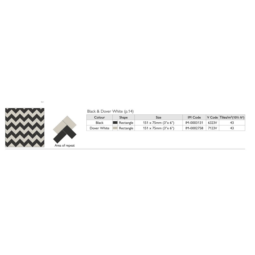 OS VFT Patterns OS Victorian Floor Scarborough  (Black & Dover White)