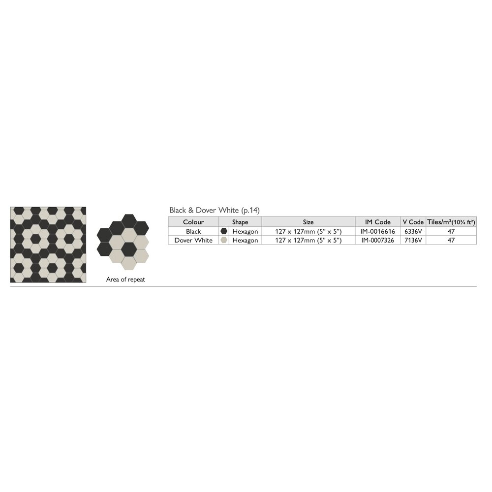 OS VFT Patterns OS Victorian Floor Stratford  (Black & Dover White)