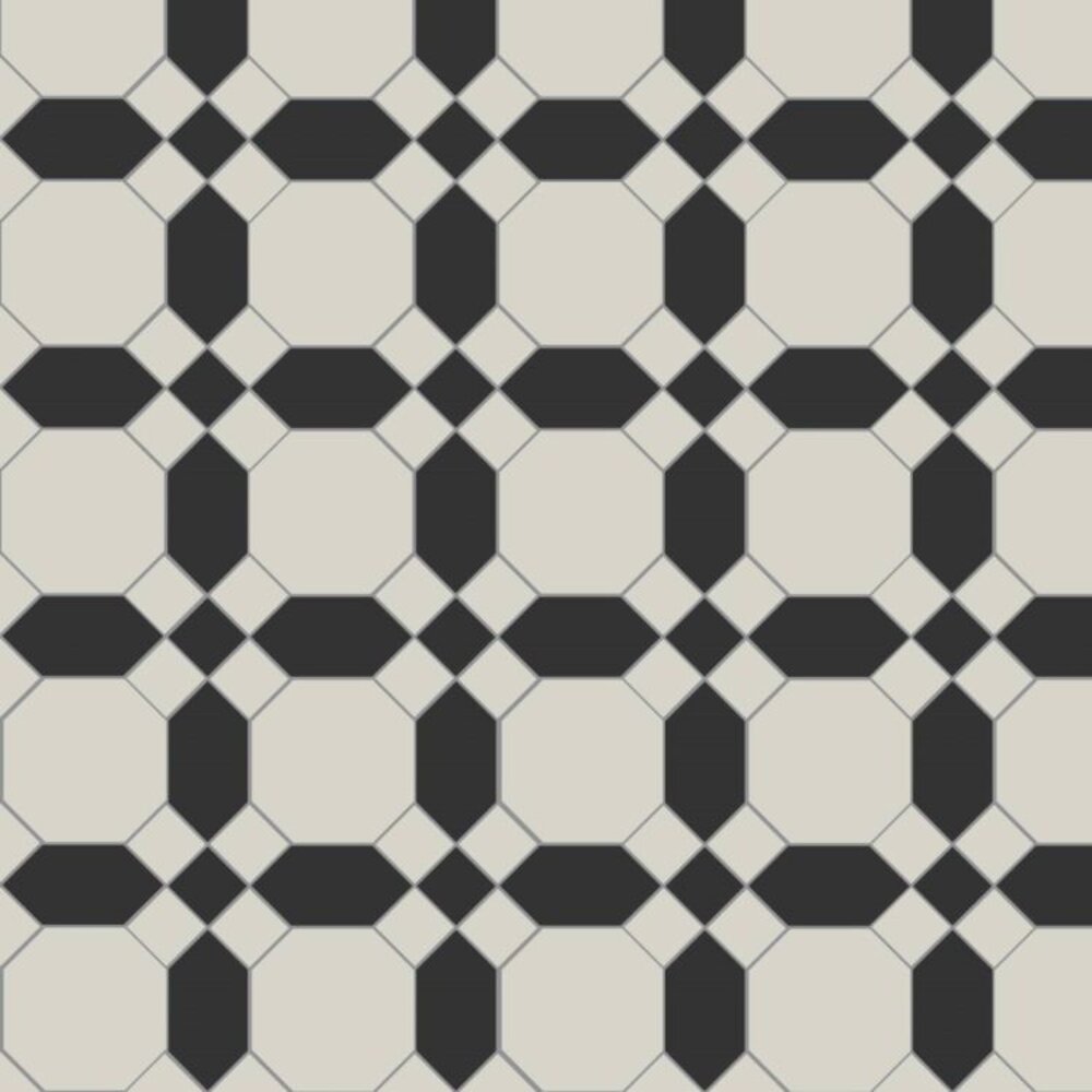 OS VFT Patterns OS Victorian Floor Warwick  (Black & Dover White)