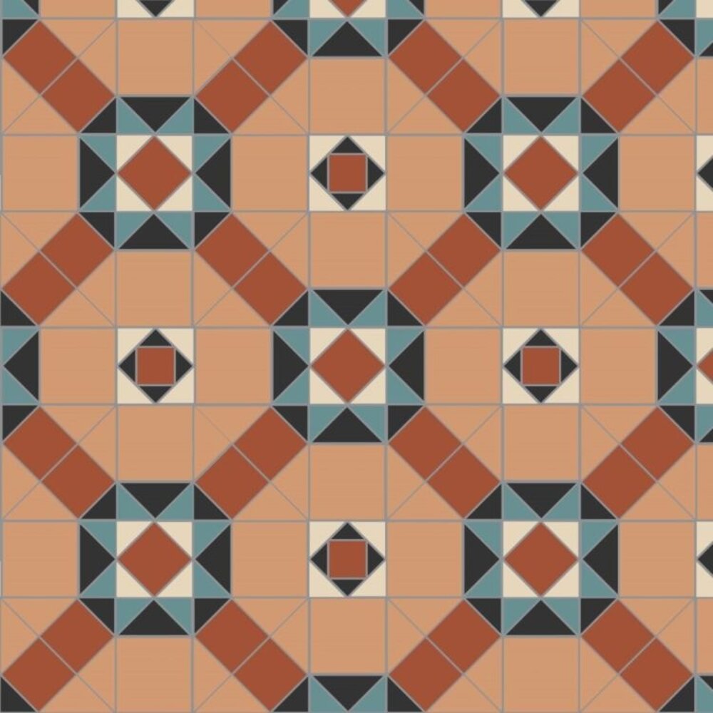 OS VFT Patterns OS Victorian Floor Westminster (Black, Blue, Buff, Red & White)