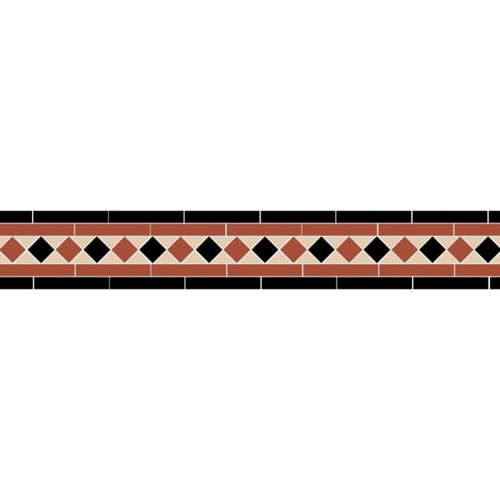 OS Victorian Floor Border Austen (Black, Red & White) OS VFT Borders OS Victorian Floor Border Austen (Black, Red & White)