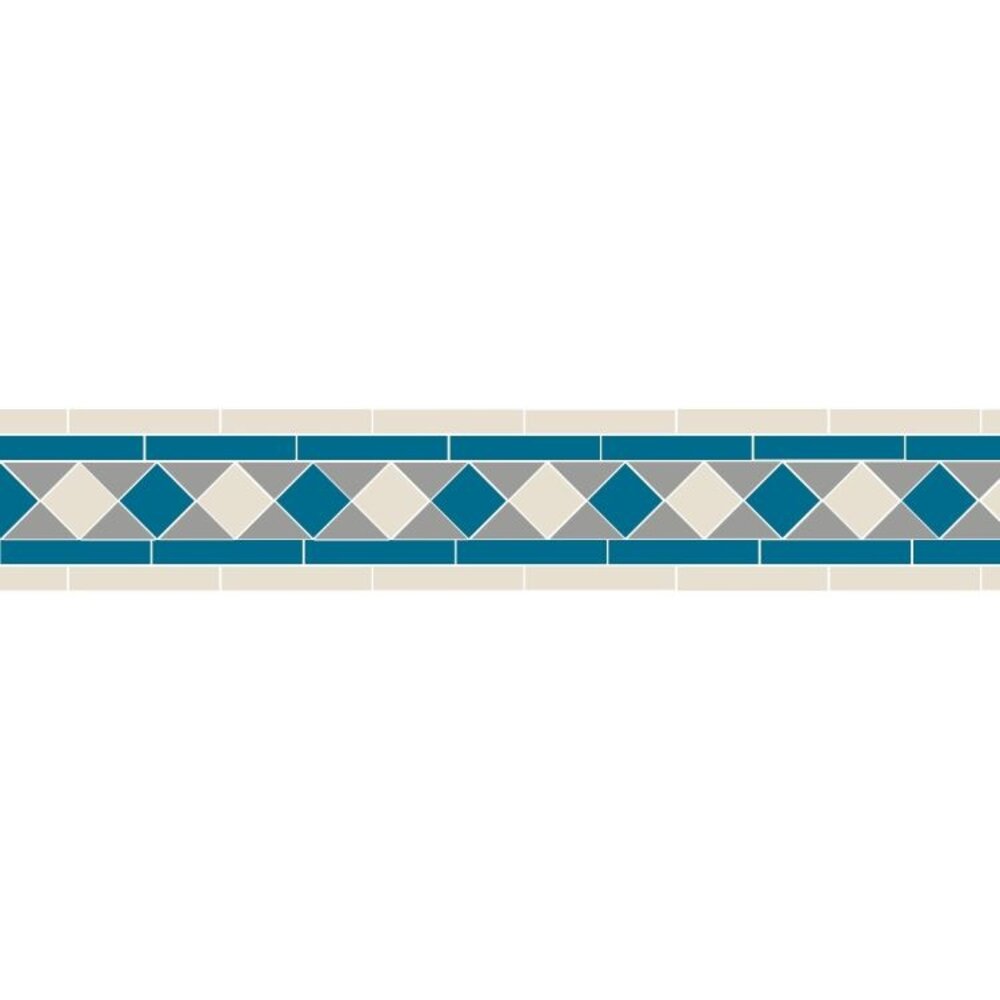 OS Victorian Floor Border Bennett (Dover White, Grey & Pugin Blue) OS VFT Borders OS Victorian Floor Border Bennett (Dover White, Grey & Pugin Blue)