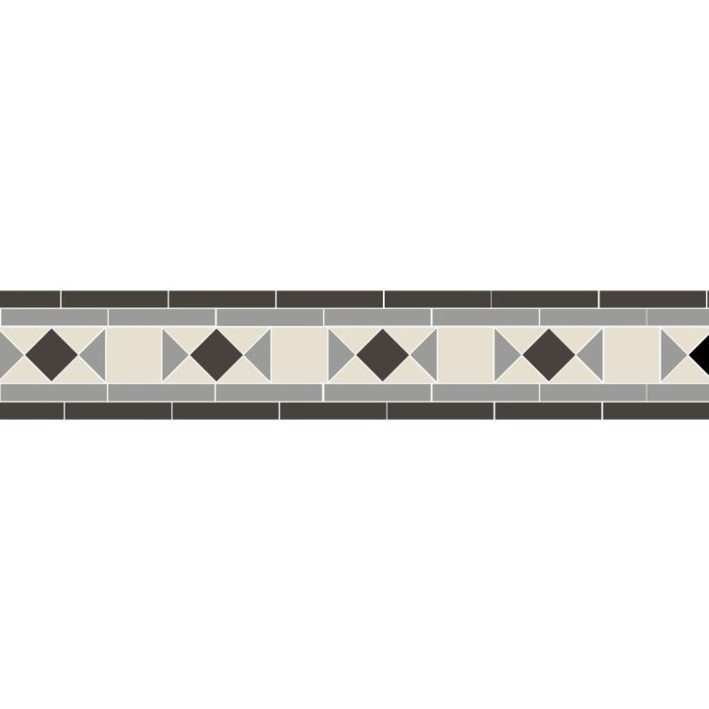 OS Victorian Floor Border Conrad (Black, Dover White & Grey) OS VFT Borders OS Victorian Floor Border Conrad (Black, Dover White & Grey)
