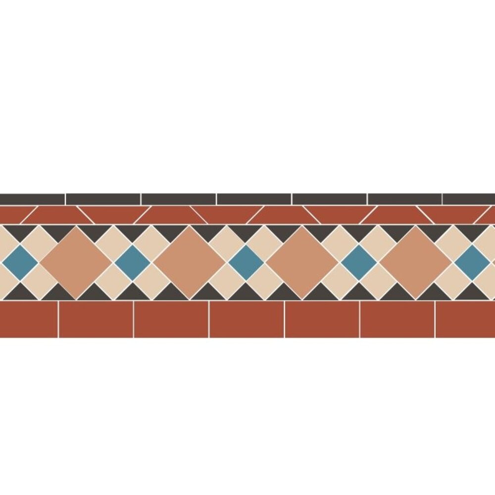 OS Victorian Floor Border Wordsworth (Black, Blue, Buff, Red & White) OS VFT Borders OS Victorian Floor Border Wordsworth (Black, Blue, Buff, Red & White)