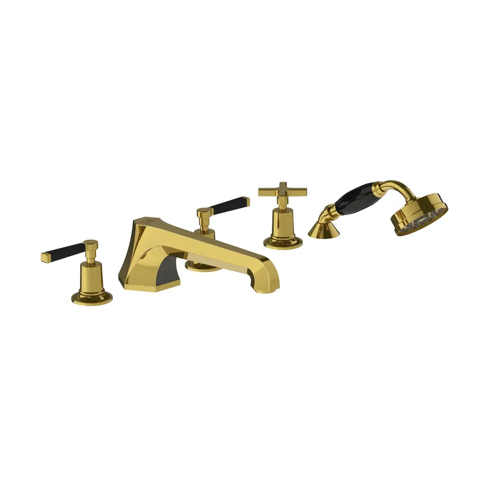 LB1930 Mackintosh 5-Loch Badewannenarmatur-Set mit Handdusche und Hebelgriff MB-1260 Lefroy Brooks 1930 Mackintosh Black LB1930 Mackintosh 5-Loch Badewannenarmatur-Set mit Handdusche und Hebelgriff MB-1260