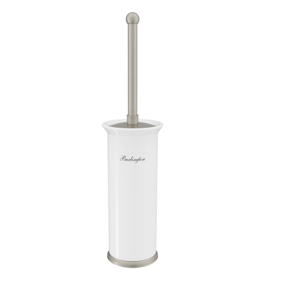 BB Edwardian Edwardian toiletborstel houder vrijstaand  met wit porselein houder