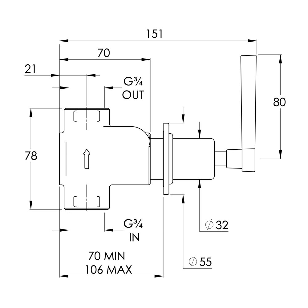 Lefroy Brooks 1935 Janey Mac LB1935 Janey Mac concealed wall valve with leverJM-5000