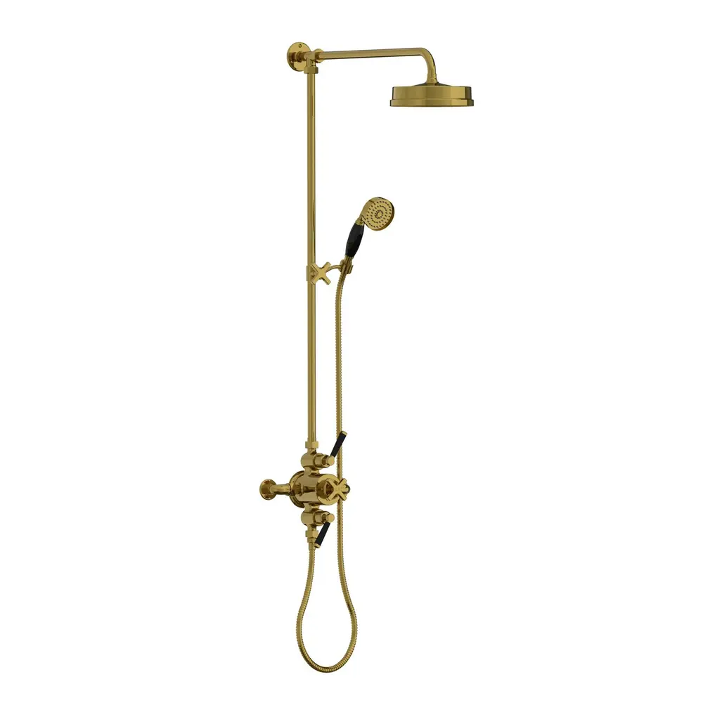 Lefroy Brooks 1930 Mackintosh Black LB1930 TMackintosh exposed shower set with 8"  rose and hand shower MBE-8754