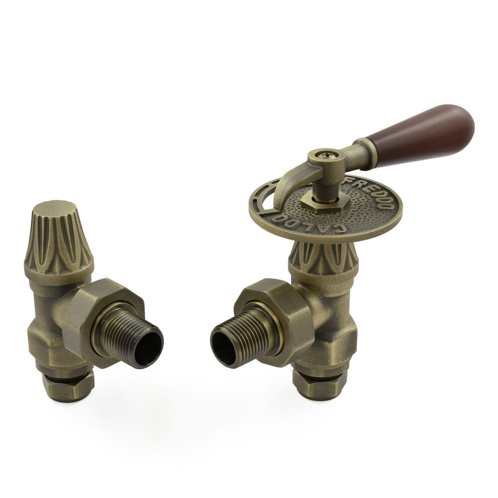 Manuele radiatorkraan Throttle met houten draaiknop UK-30