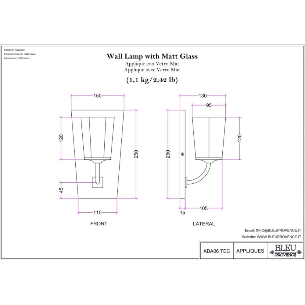 Bleu Provence BP Bathroom Light ABA06