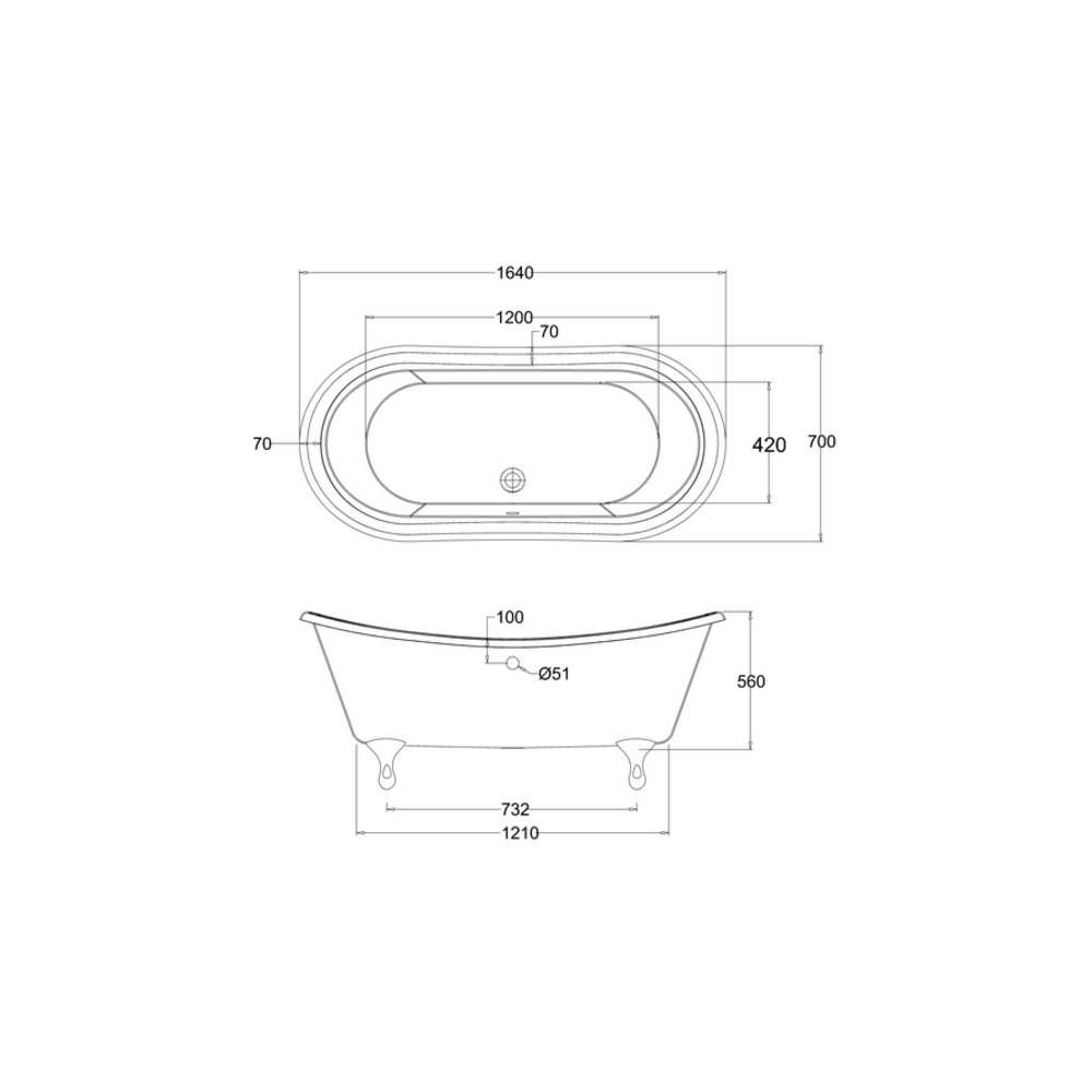 Freistehende Badewanne Bateau 1640 - T10F-E Burlington Freistehende Badewanne Bateau 1640 - T10F-E