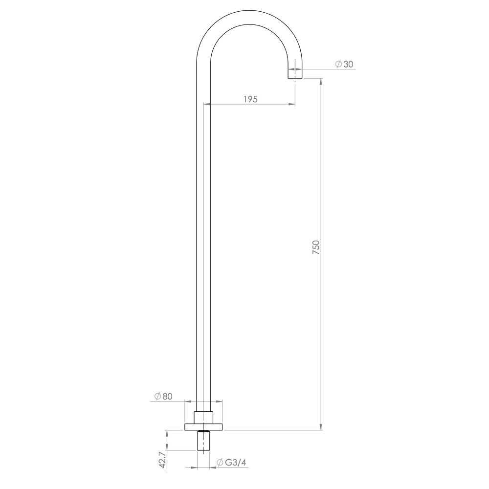 Porter Bathroom Pelham vrijstaande baduitloop BB654